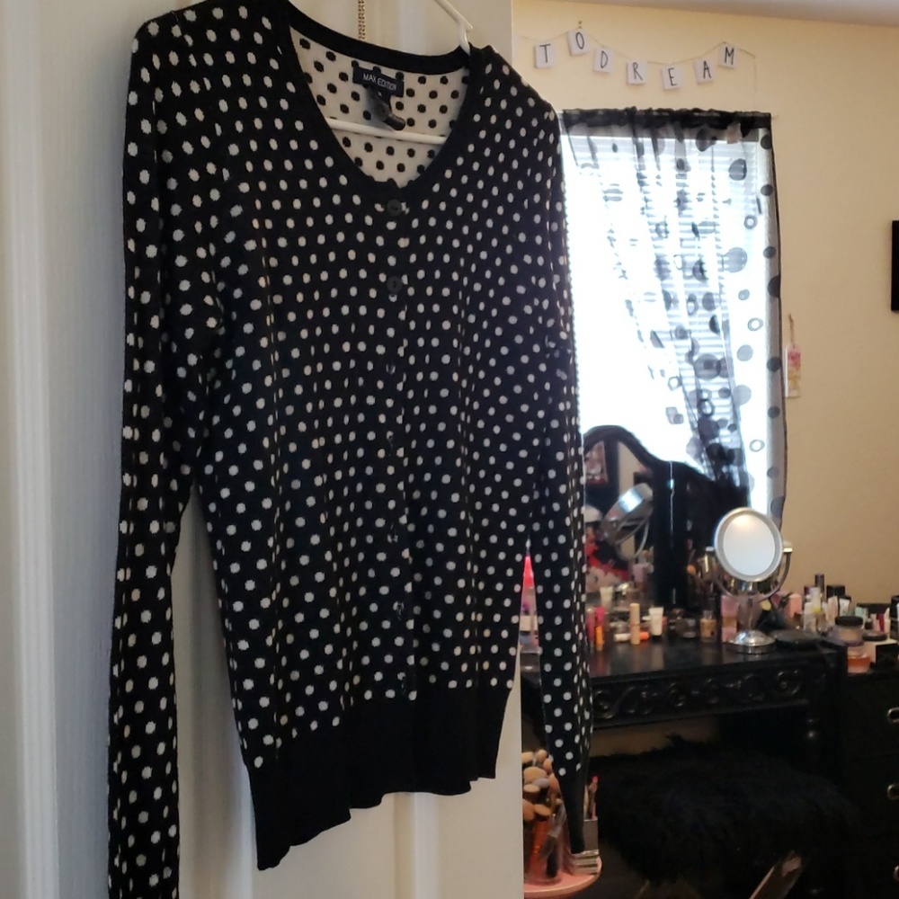 Black and white cardigan sweater